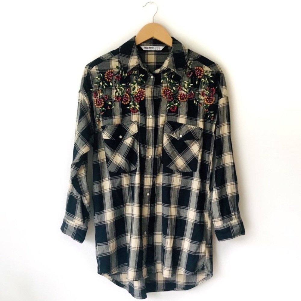 ZARA oversized plaid flannel